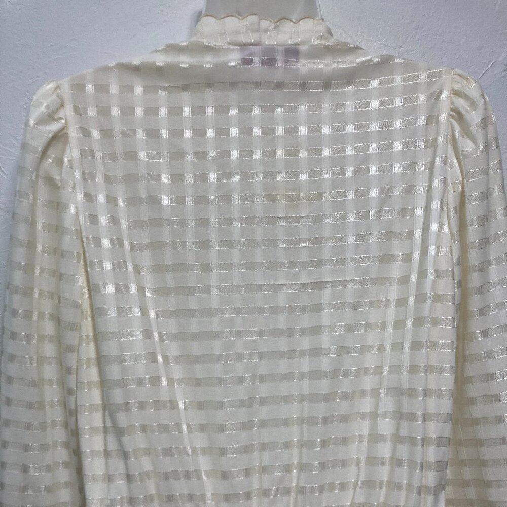 Vintage Sally Petite Knee Length Dress Sheer Coquette Fairy Unlined Cream Dainty - Picture 5 of 11